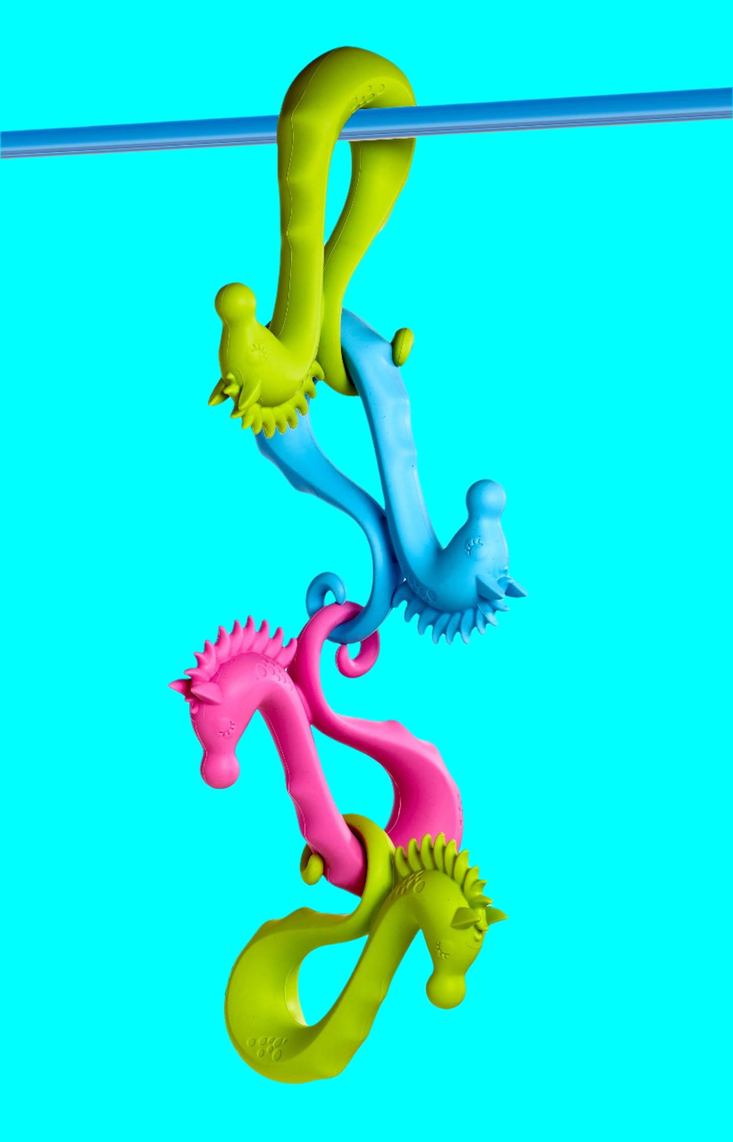 Choo Choo the Seahorse teether by Jay Street Baby – food-grade silicone, safe for babies, sensory development toy